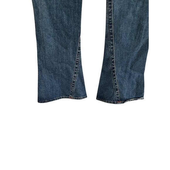 vintage True Religion Women’s Distressed Flare Jeans Size 28 Blue Denim Made In - Picture 10 of 11